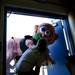 Michigan freshman Allison Brzezinski maneuvers her Festifools creation through a doorway on Friday, April 5. Daniel Brenner I AnnArbor.com